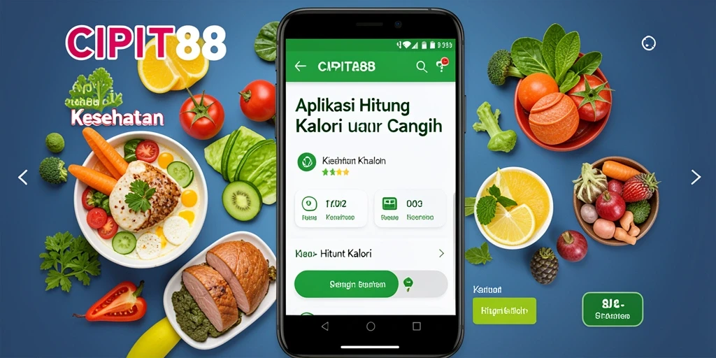 Screenshot utama CIPIT88 yang menunjukkan antarmuka Hitung Kalori yang user-friendly.