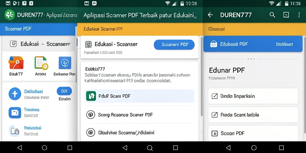Tampilan antarmuka pengguna DUREN777 dengan fungsi Scanner PDF.