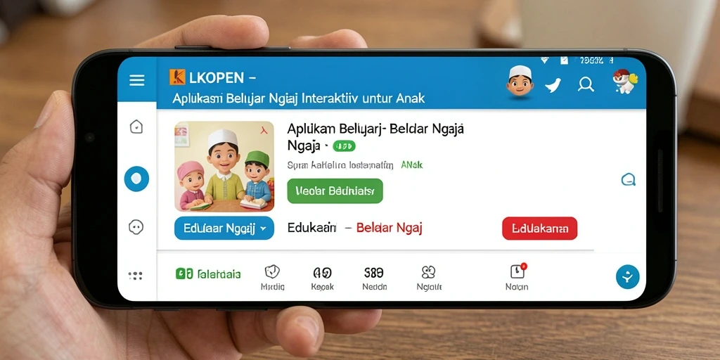 Antarmuka LKOPEN yang ramah anak dan interaktif.