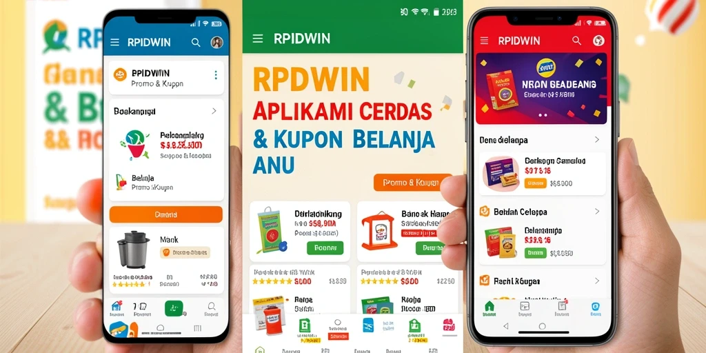 Tampilan antarmuka RPIDWIN yang menampilkan promo terbaru dan kupon menarik.