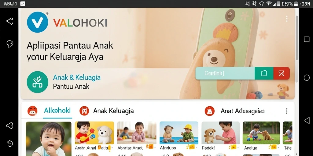 Tampilan antarmuka aplikasi VALOHOKI yang ramah anak.