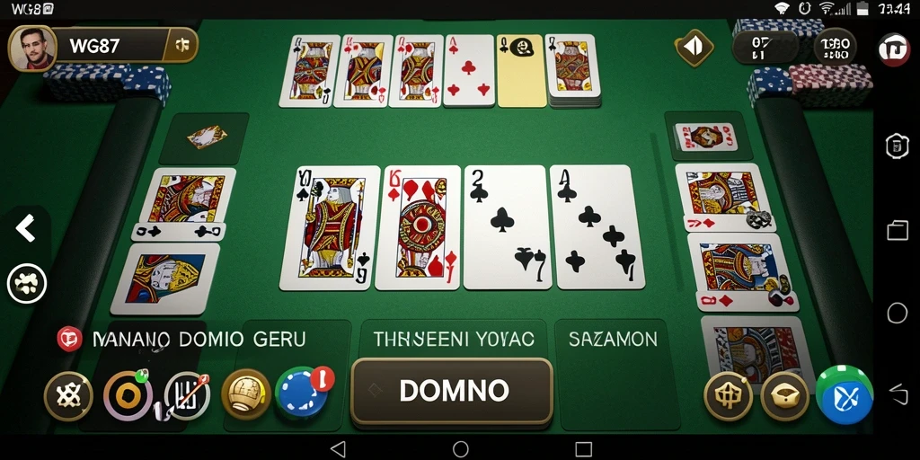 Tampilan antarmuka game Domino WG87 yang menarik dan interaktif.