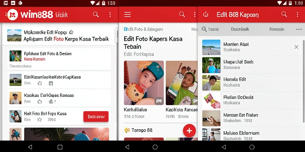 Tampilan antarmuka WIN88 saat mengedit foto kertas kaca.