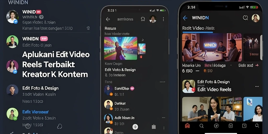 Antarmuka pengguna aplikasi WINIDN untuk Edit Video Reels yang intuitif.